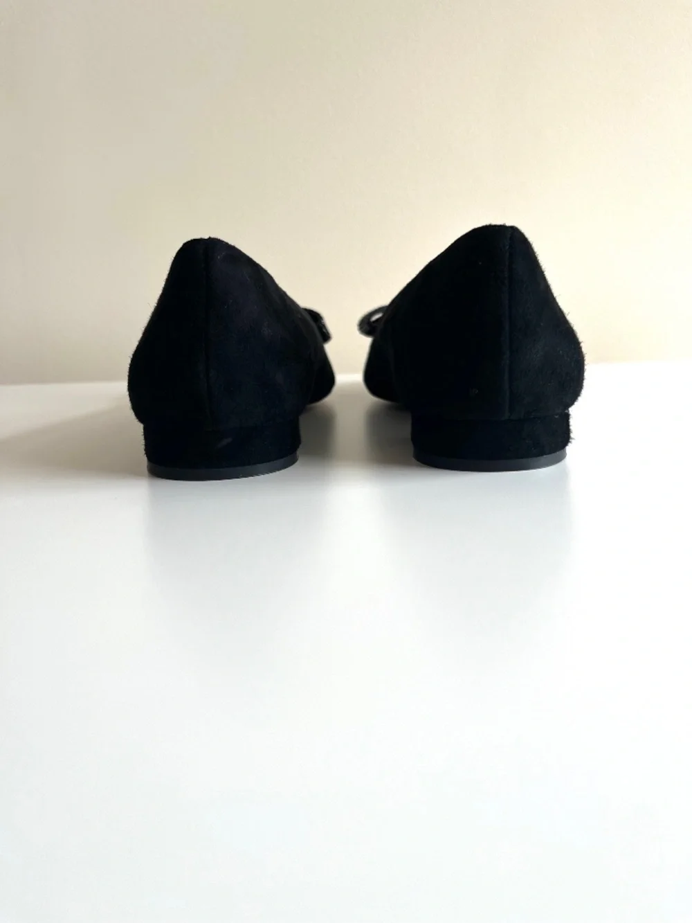 NEW Talbots Edison Bow Suede Flats Women's Size 7M Black Classic Ballet Flat